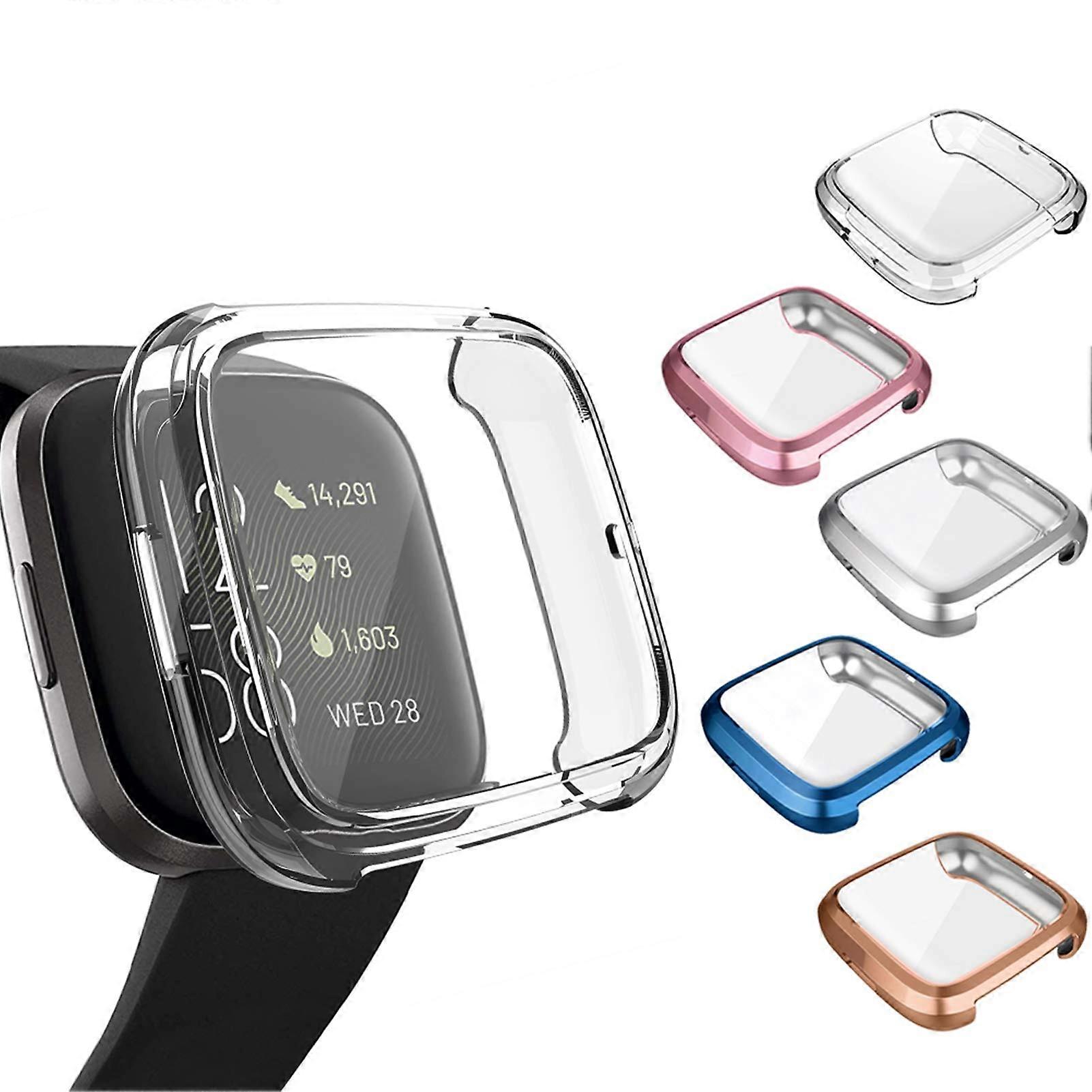 5 Pack Slim TPU Bumper Case with Screen Protector Compatibility, 5 Colors for Fitbit Versa 2
