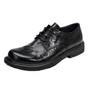 Schwarze Herren-Oxfordschuhe aus Leder mit versteckter Absatzerhöhung, Größe 9 UK