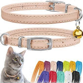 1Pack Leather Cat Collar with Bell - Kitten Collar, Small and Big Cat Strap for Boy Cats, Girl Cats