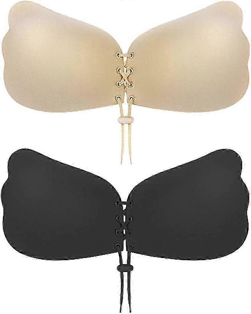 Plakbeha, 2 paar, strapless, rugloos, onzichtbare push-up