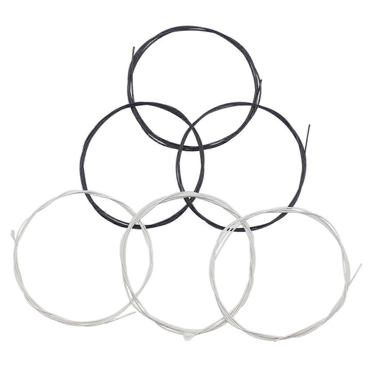 6pcs Black Nylon Classical Guitar Strings Set with Warm Balanced Tone and Stable Tuning