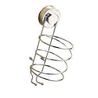 Support de sèche-cheveux créatif Porte-souffleur à ventouse puissante Support de sèche-cheveux sans clou pour salle de bain Argent