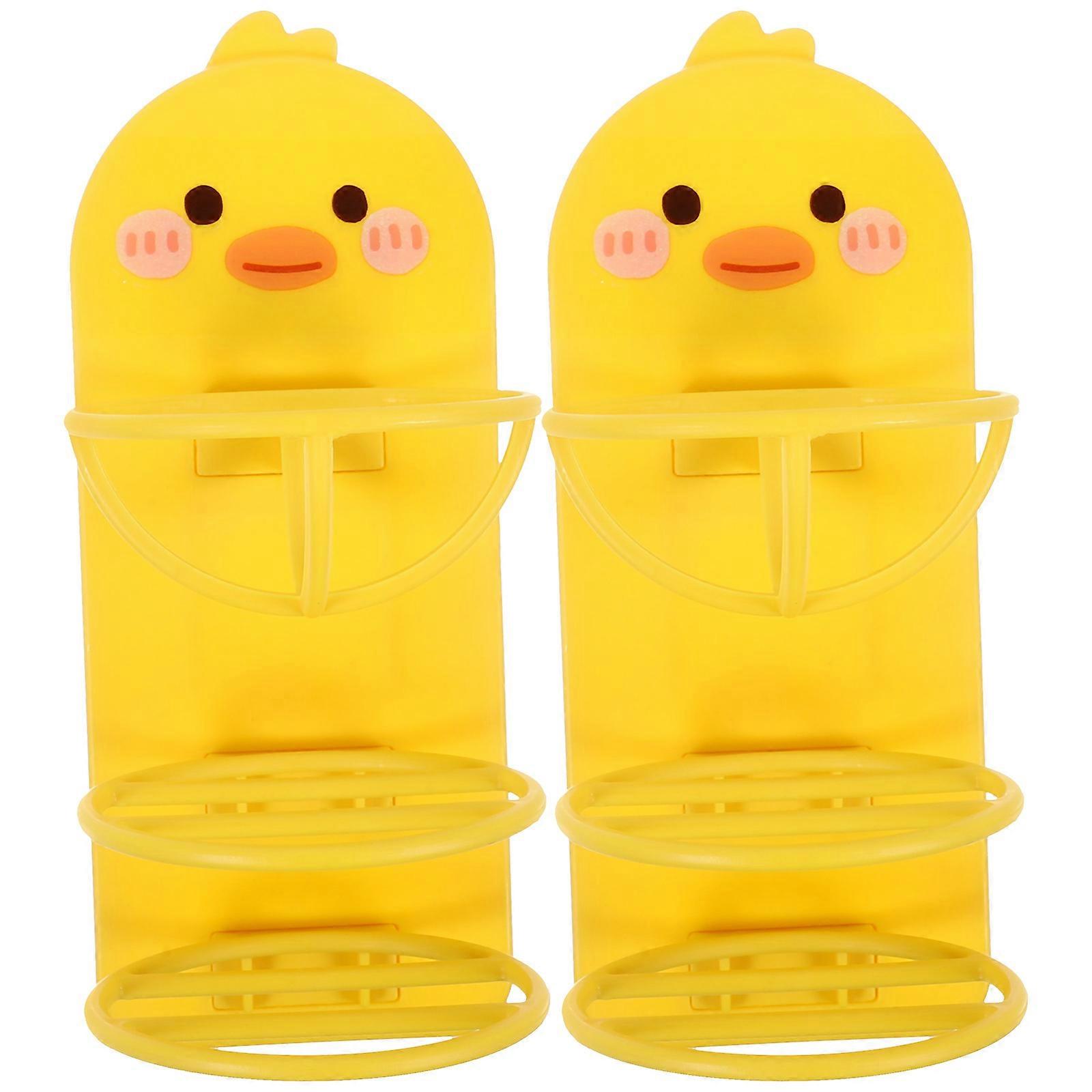 Makeup Puff Stand Holder Wall Mounted for Efficient Storage 2Pcs Yellow