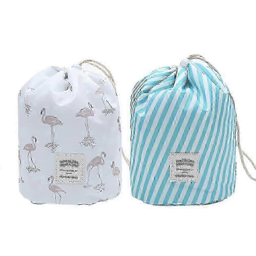 2026 Suitable Makeup Bag-Flamingo+Stripes