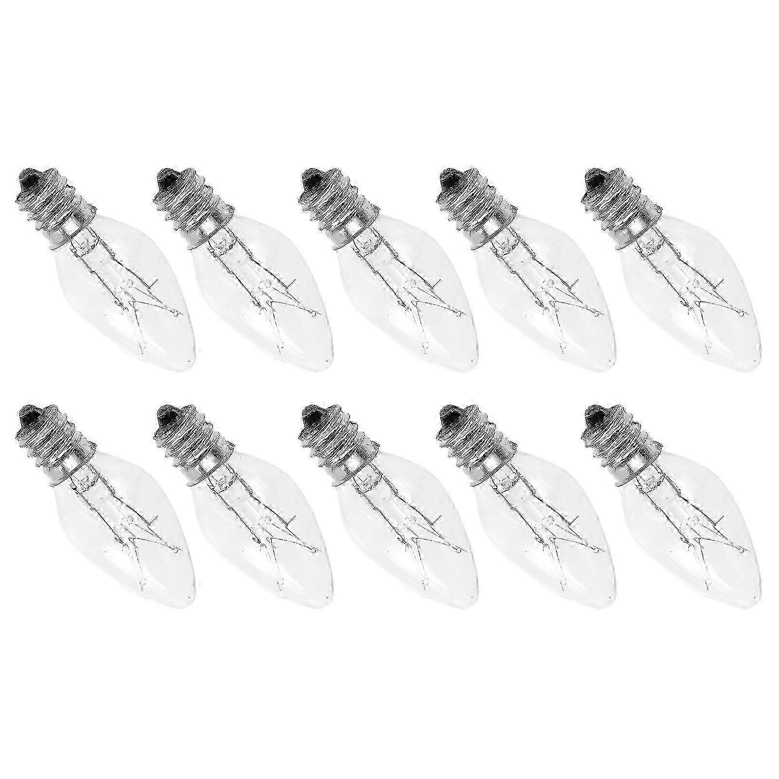 E12 Warm Light Bulbs for String Lamp Candle Light 10Pcs Replacement Set
