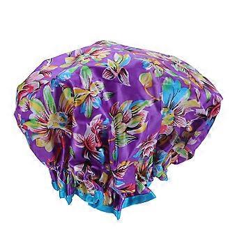 Women Bathing Cap Waterproof Shower Hats with Elastic 2Pcs Pack