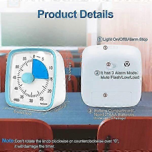 Silent Visual Timer with Night Light Function Countdown Display Office Focus Timer