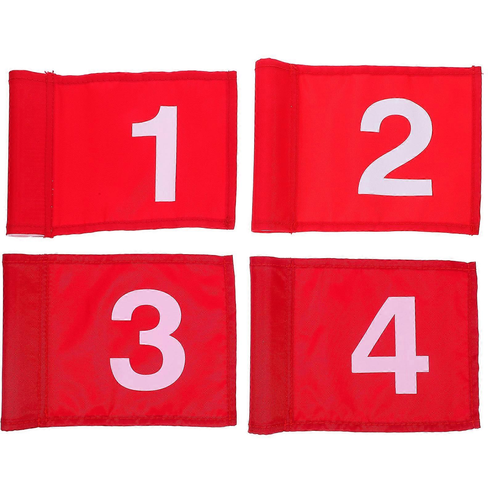 Golfing Flags Numbered Golfs Flags for Training Use 8Pcs Red Set