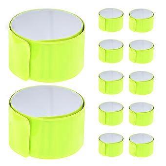 Visibility Reflective Gear Reflective Slap Bracelets High Visibility Design Steel Plate PVC 12Pack