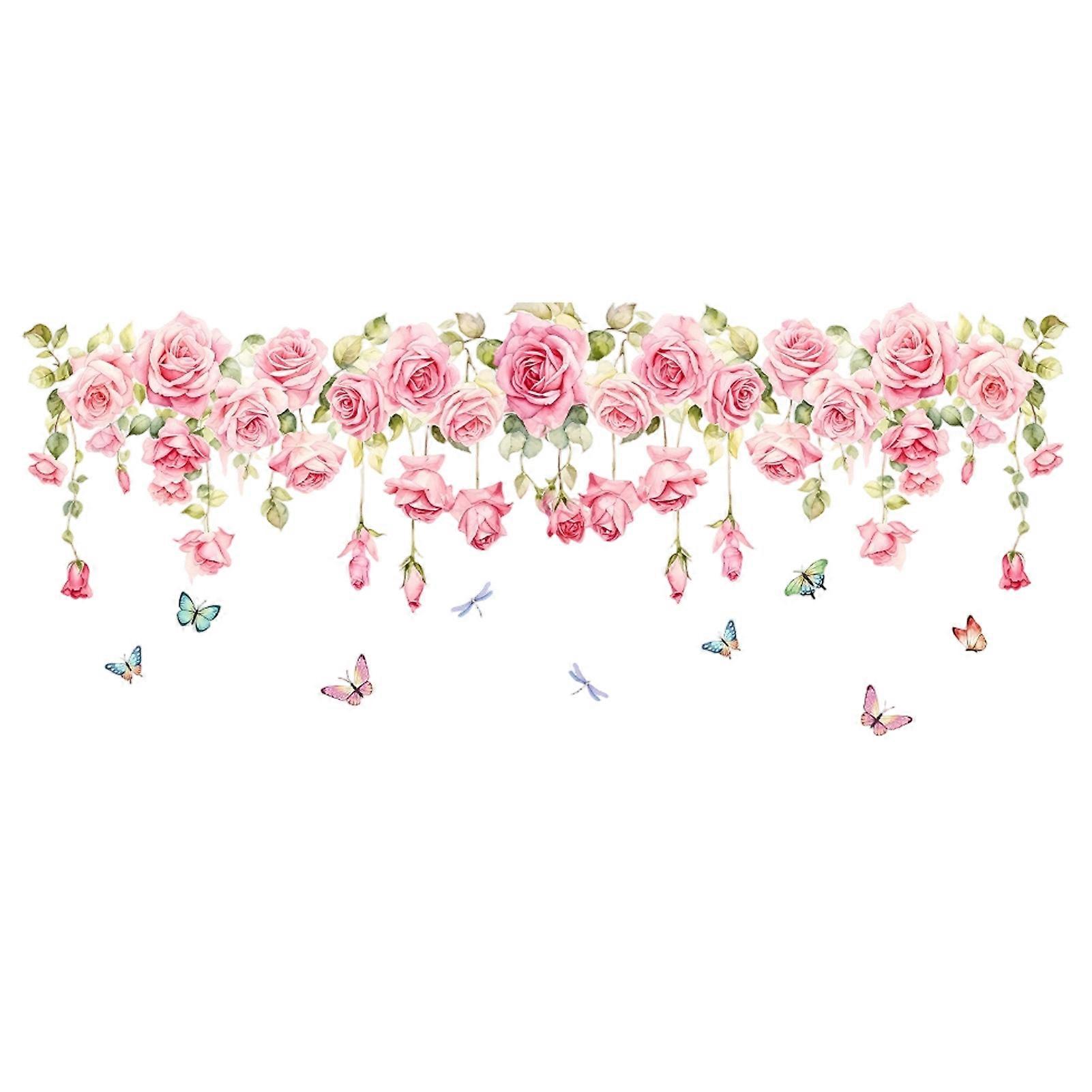Waterproof Rose Pattern Window Cling for Elegant Home Decoration