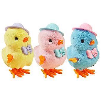 3Pcs Plush Wind Up Toys Clockwork Jumping Chick Toy Wind Up Chickens Jumping Chickens