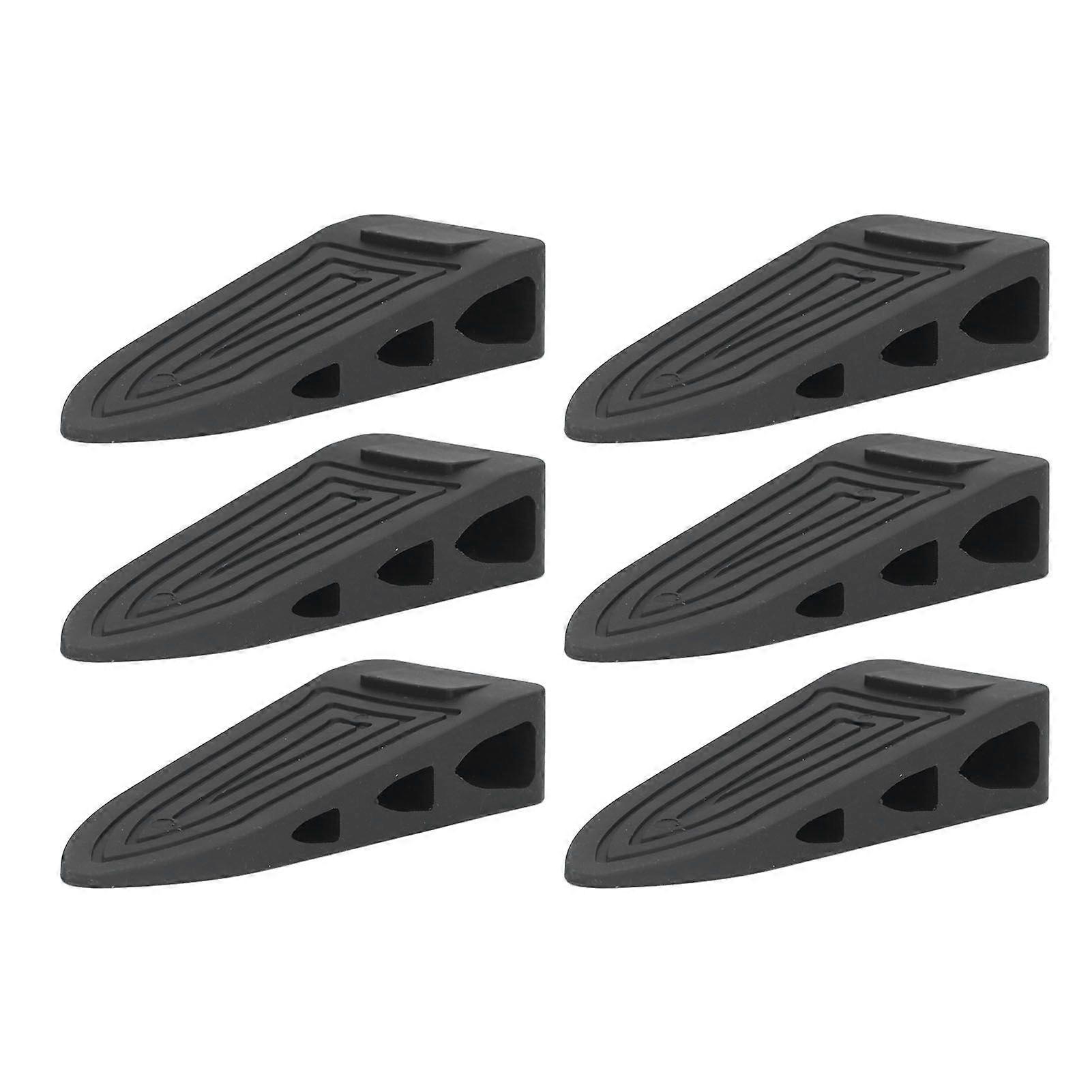 6pcs Rubber Door Stopper Professional Home Flexible Stackable Height Adjustable Door Stop Accessory