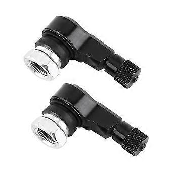 2 peças 11,3 mm universal motocicleta rodas de alumínio pneu válvulas tampas 90 graus preto