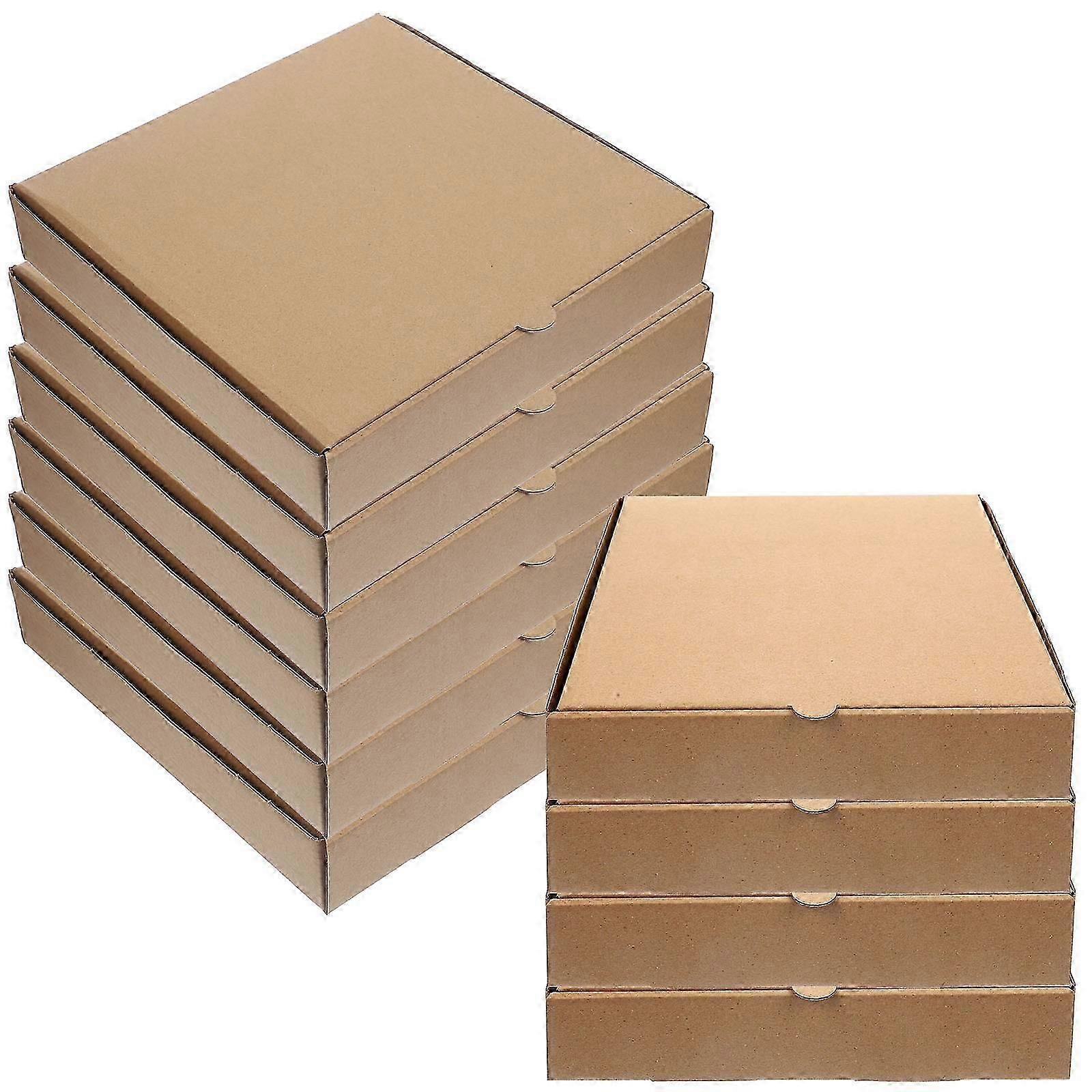 Thick Kraft Pizza Boxes for 8-9 Inch Pizzas, Durable Takeout Containers, 10-Pack
