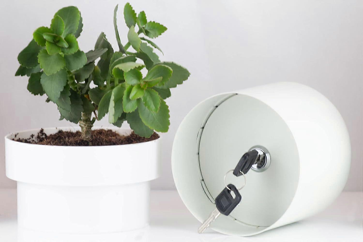 (white)Camouflaged pot-shaped safe, small safe with key