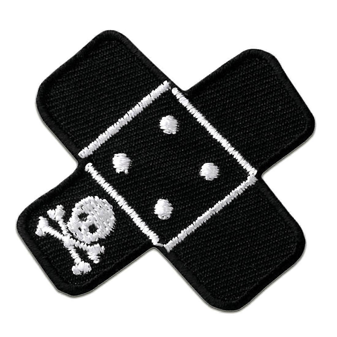 Patch / iron-on patch - plaster patch with skull – black – 5x5cm - patch