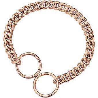 Hundehalsband aus Edelstahl, modisches Accessoire für Haustiere, Roségold, XL