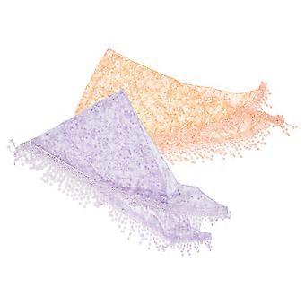 Écharpe/châle triangulaire en dentelle pour femme, lot de 2 pièces, léger, en polyester