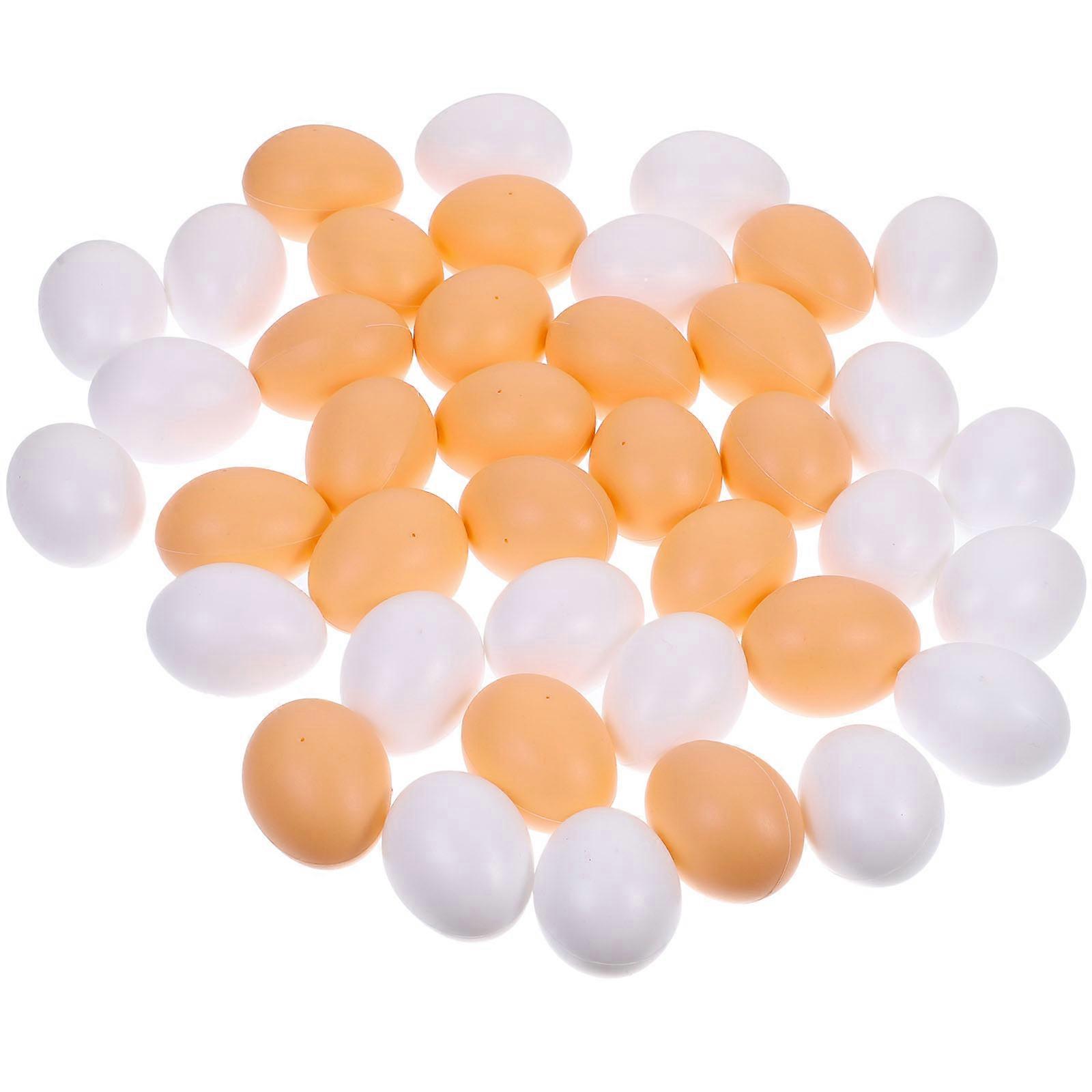40pcs Plastic Easter Eggs DIY Egg Toy Props Easter Painting Eggs Simulation Eggs