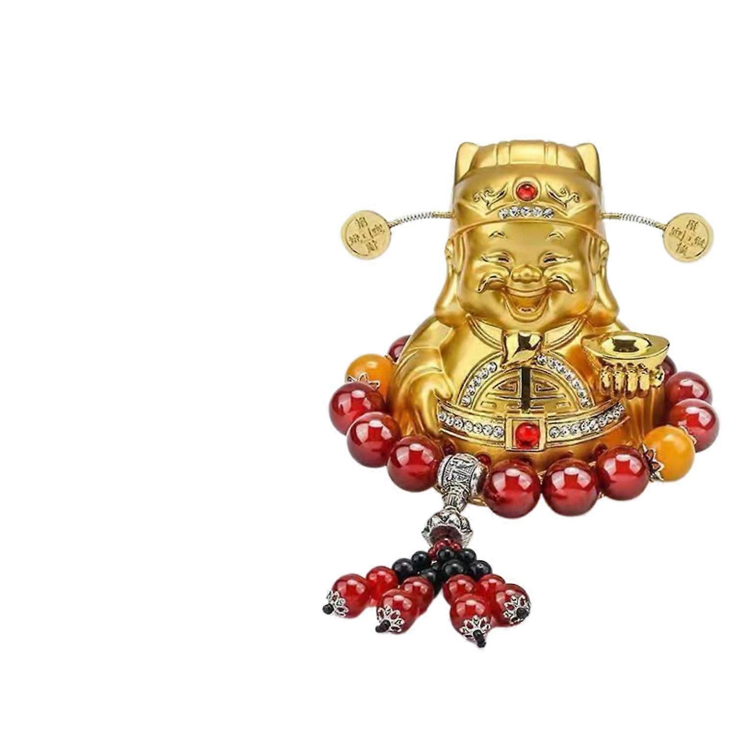 Ornement de tableau de bord de voiture représentant le Dieu de la Richesse, figurine de cheval porte-bonheur, symbole Feng Shui de fortune, en alliage durable, cadeau
