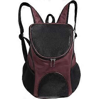Dog Carrier Backpack, Hands Free Adjustable Ventilation Hands Walking Hiking Traveling Double Shoulder Bag compatible with Carrying Pet Dog(coffee)