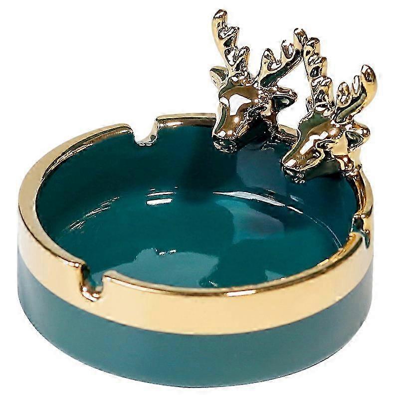 Ceramic Ashtray Gold painted Deer