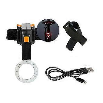 1pcs usb oplaadbare fiets achterlicht led fiets waarschuwing veiligheid slimme lamp cirkel (zwart)