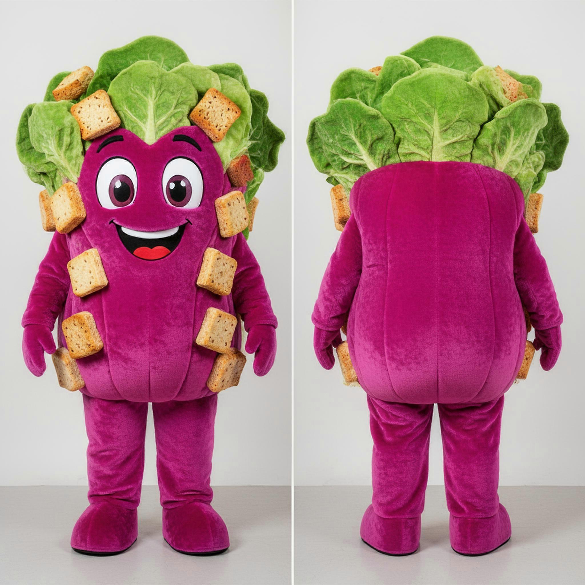 MASTICOT Magenta Plush Caesar Salad Mascot