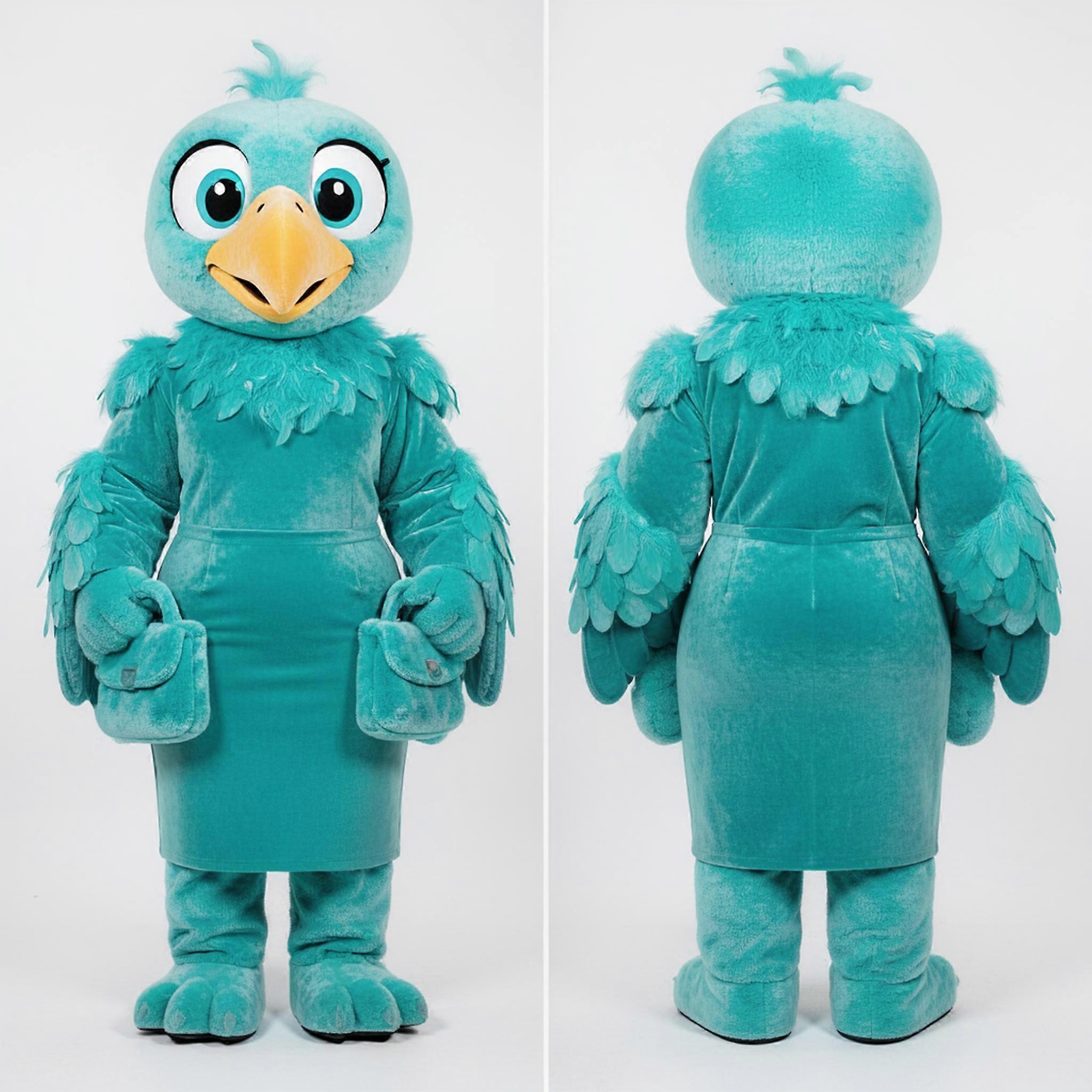MASTICOT Turquoise Cartoon Vulture Mascot