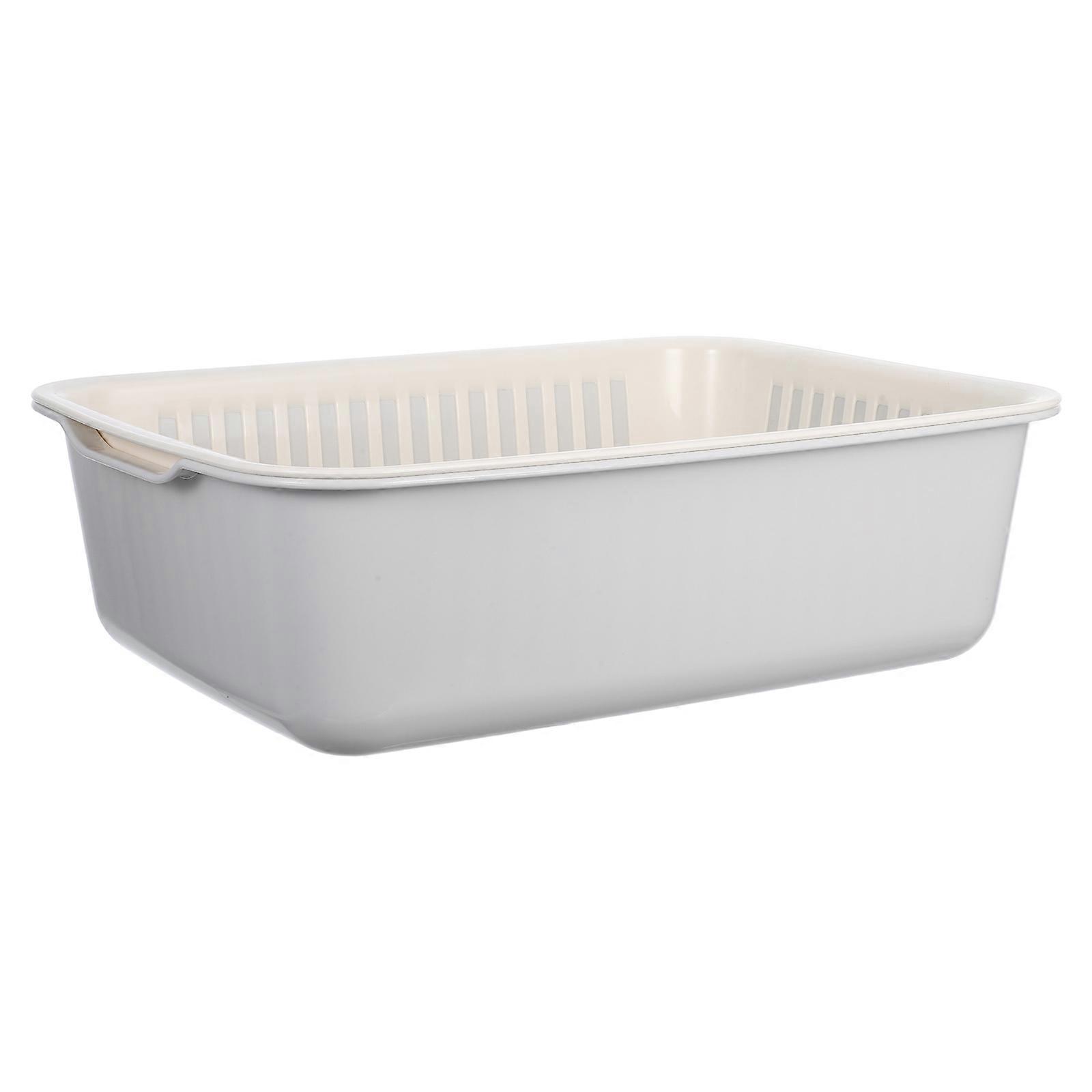 Double-Layer Draining Basket for Kitchen Vegetable Draining