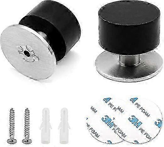 2-Pack Solid Floor Door Stop with Screws & Adhesive, Door and Wall Protector
