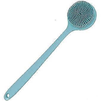 Long-Handle Silicone Back Scrubber for Shower - BPA-Free, Hypoallergenic, Eco-Friendly (Blue)