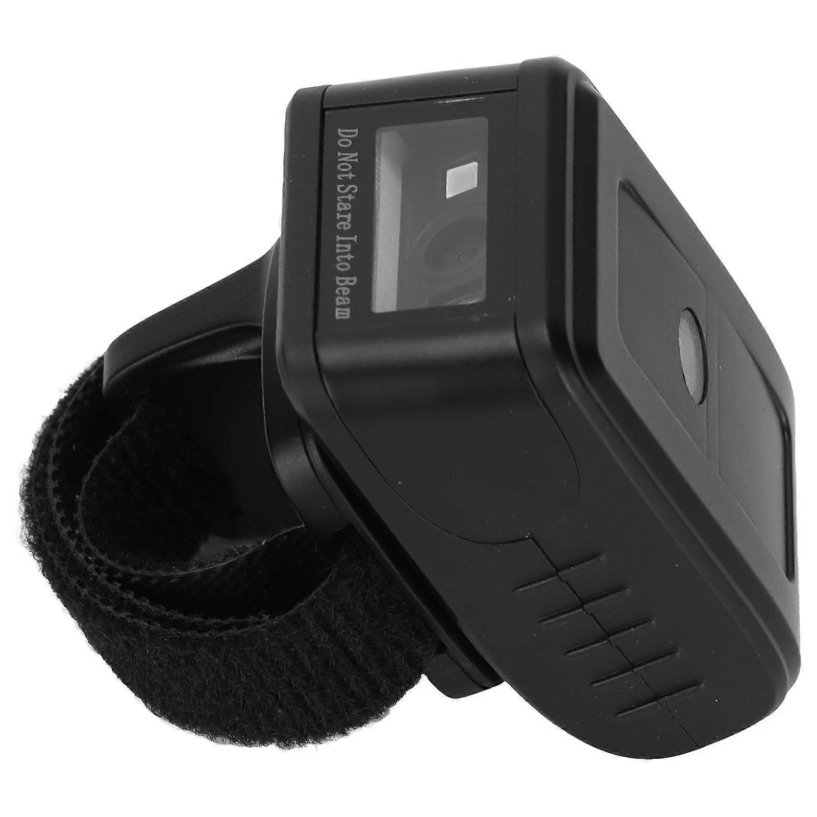Scanner Black Portable Mini Wireless 2.4g Handheld Wearable Ring Barcode ScannerUS Plug