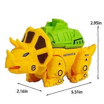 Lelut Dinosaurus Mekaaninen Kokoonpano Malli Paina Automaattisesti Liukuva Dinosaurus Auto Opetuslelu Keltainen