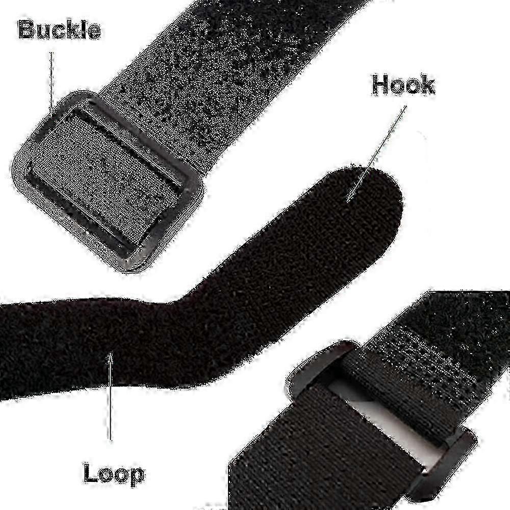 Hook And Loop Cable Straps,black Self-adhesive Nylon Straps Cable/securing Straps With Buckles,adjustable Reusable