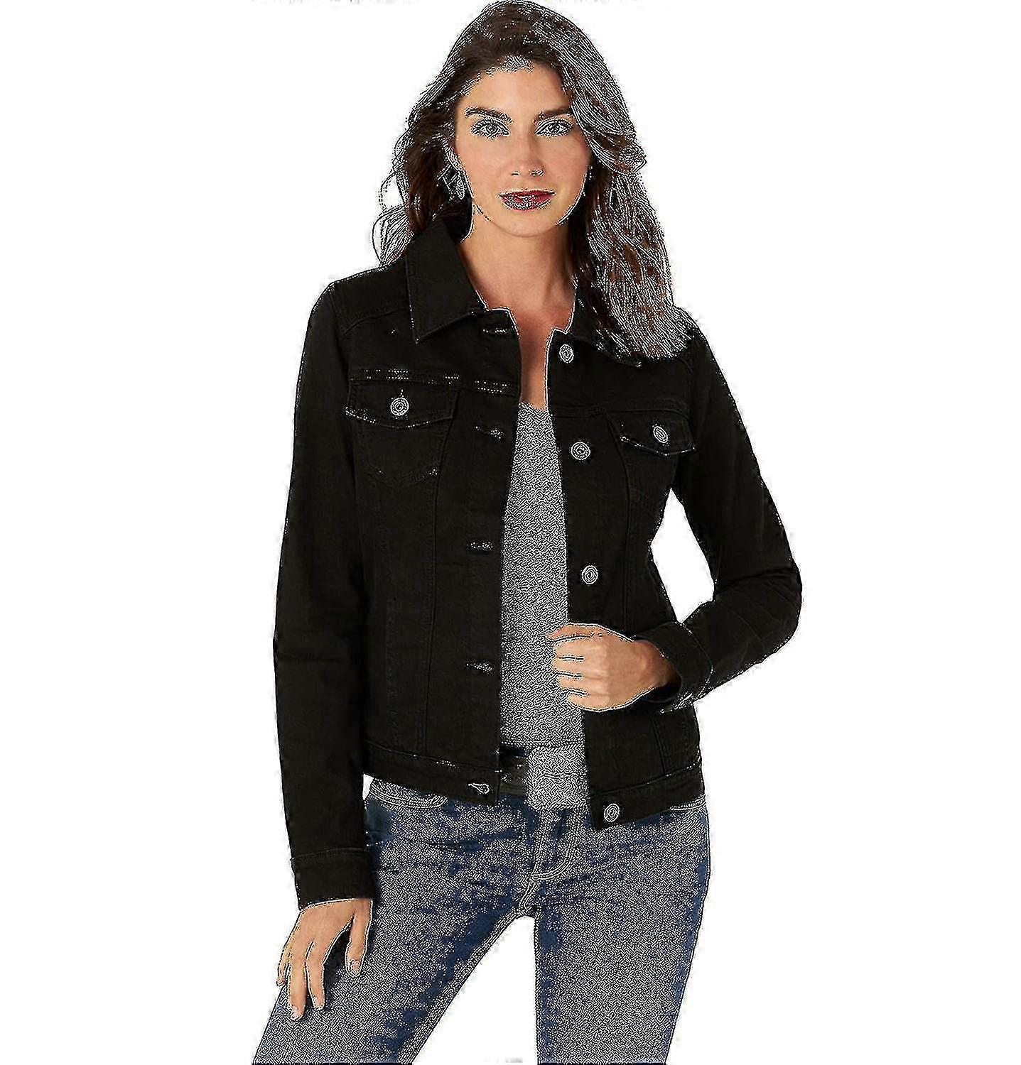 Women's Stretch Denim Jacket, Jean Jacket, Button Up Denim Jacket
