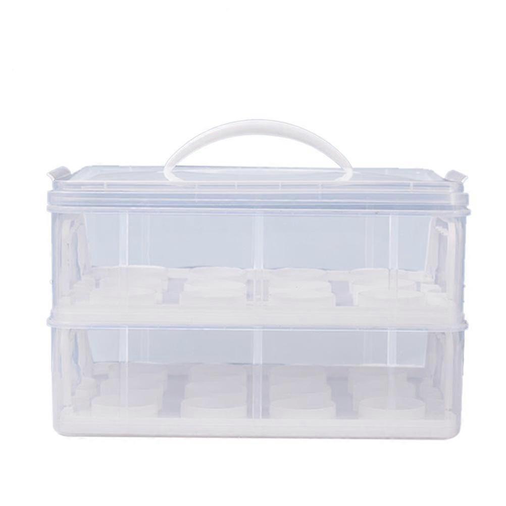 Plastic Cake Box compatible with Storage 1Pcs Double Layer Transparent Dessert Packaging Case
