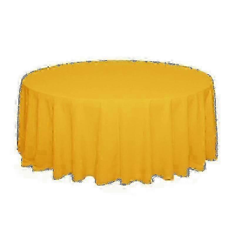 Round Polyester Table Cover - Durable Solid Color Tablecloth Perfect for Weddings