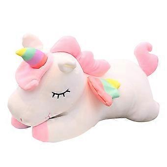 Weißes Einhorn-Plüschtier, 40 cm, weiches Kuscheltier, Kuschelkissen, Geschenk für Kinder und Mädchen