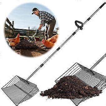 15 Inch Chicken Poop Scooper with Ergonomic Grip, 5 in 1 Adjustable Chicken Coop Cleaning Tool
