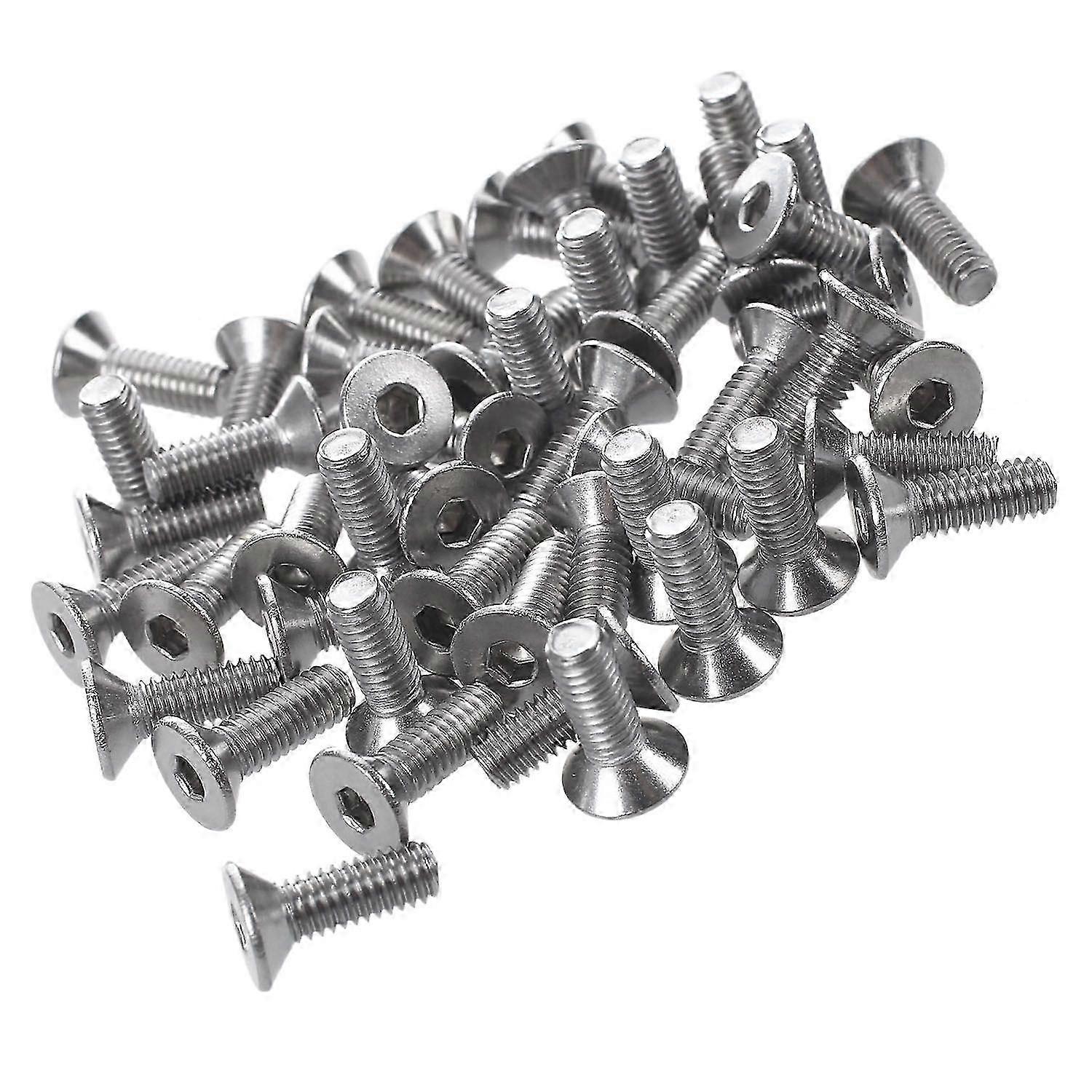 50 Pcs M3 Stainless Countersunk Hex Socket Screws