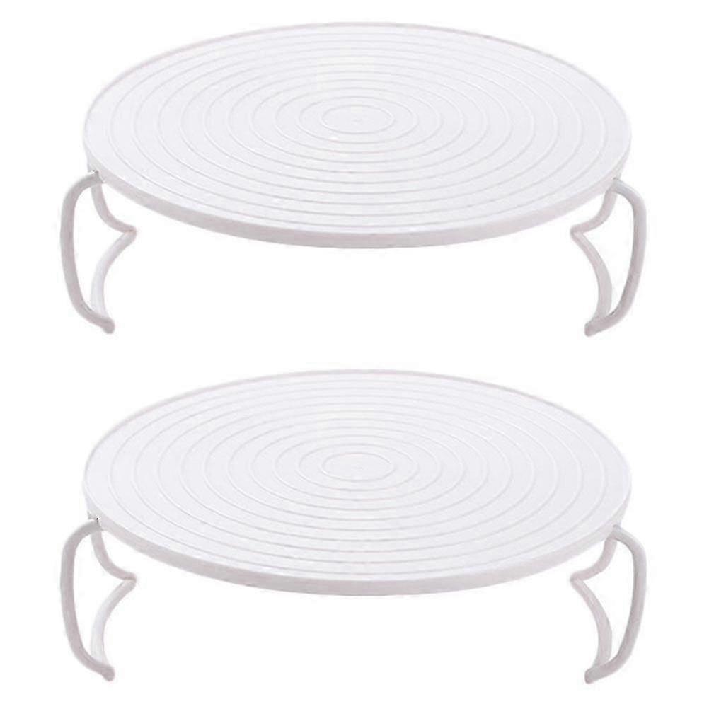 2pcs Rouded Mircrowave Oven Rack Layered Steaming Tray Kitchen Accessory