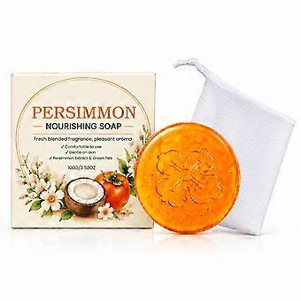 Persimmon Bar Soap 100g Foaming Body Cleansing Soap with Fresh Scent for Daily Bath and Shower