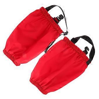Red Waterproof Hiking Gaiters for Snow Protection with Rubber Strap