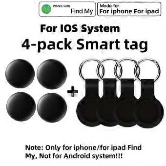 4-Pack Smart Tracker Wireless Anti-Loss Device, GPS Positioning Finder Compatible with Apple Find My Network, Suitable for Pets, Wallets, Keys, Suitca