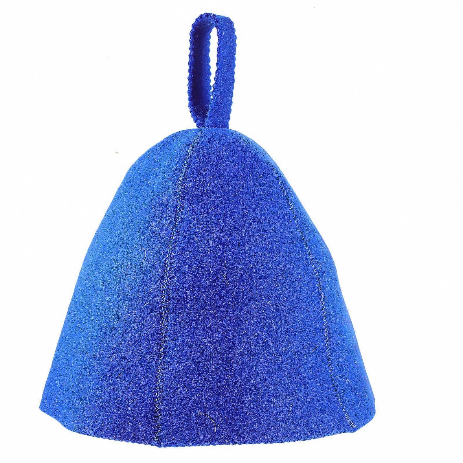 Bathing Accessory: Soft Blue Wool Sauna Hat