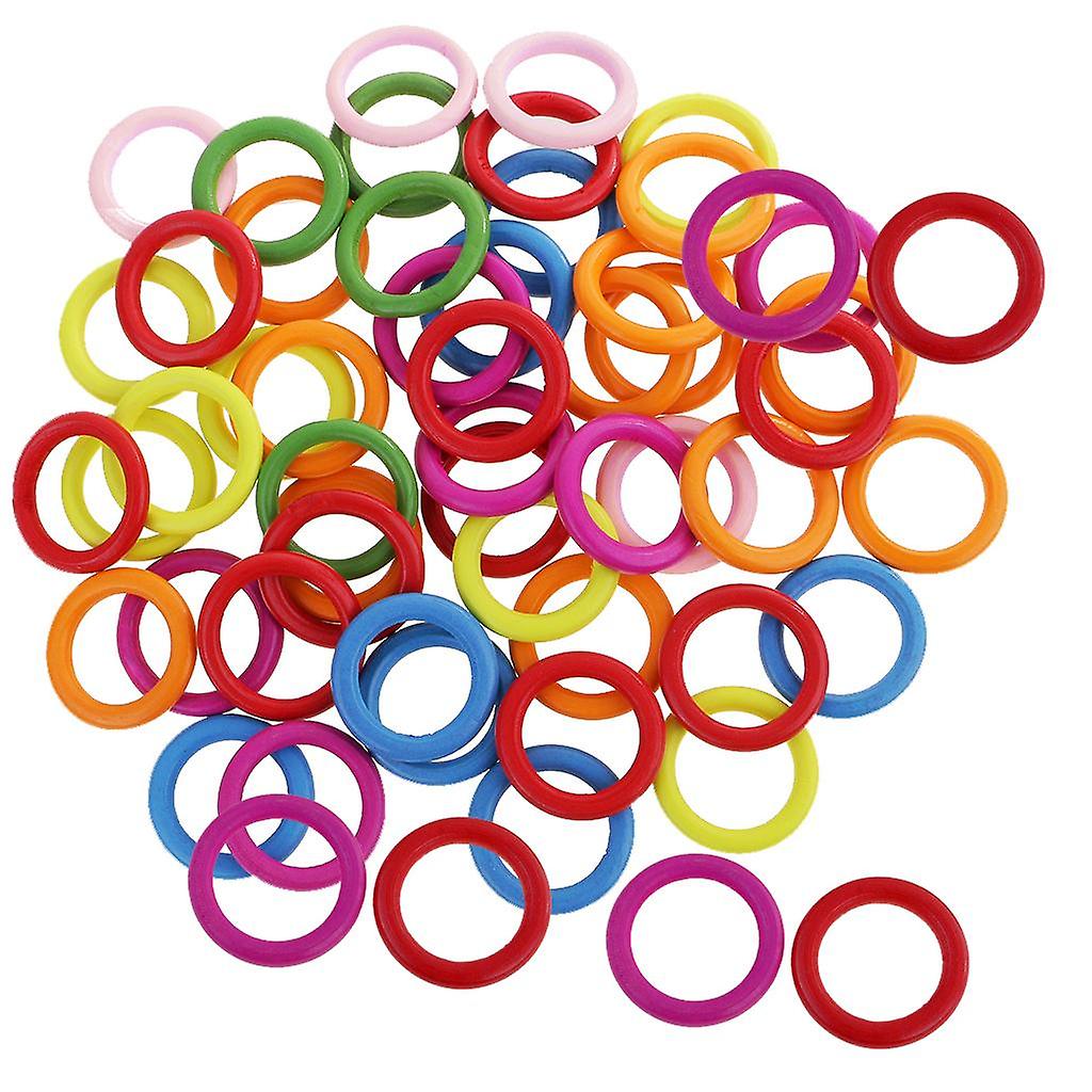 50pcs 33mm Colorful Wood Loop Rings Wood Materials for DIY Projects