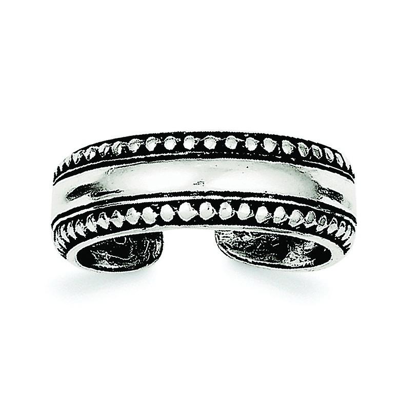 925 Sterling Silver Solid Oxidized Antiqued toe ring 5mm Wide-toe ring for Women