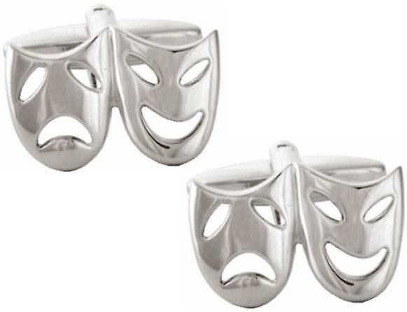 David Van Hagen Theatrical Mask Cufflinks - Silver