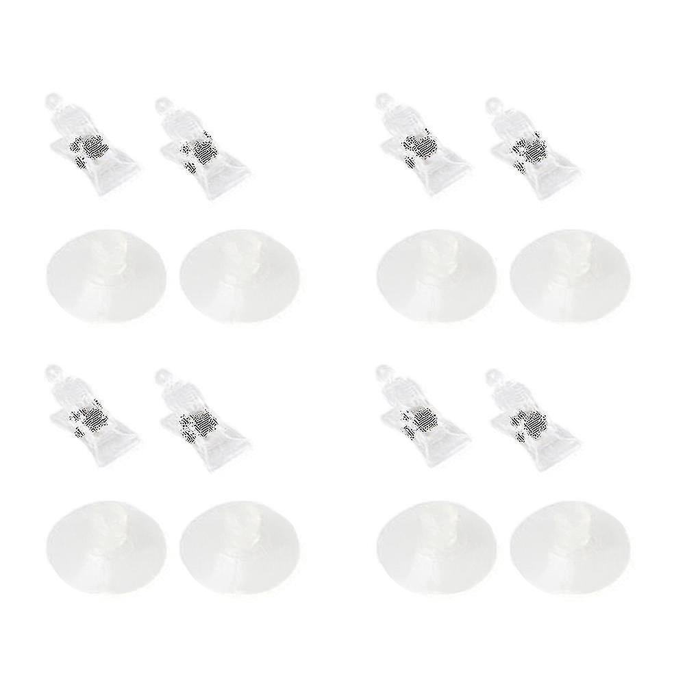 8 Pcs 47mm Clear Plastic Wall Suction Cup Clip Clamp